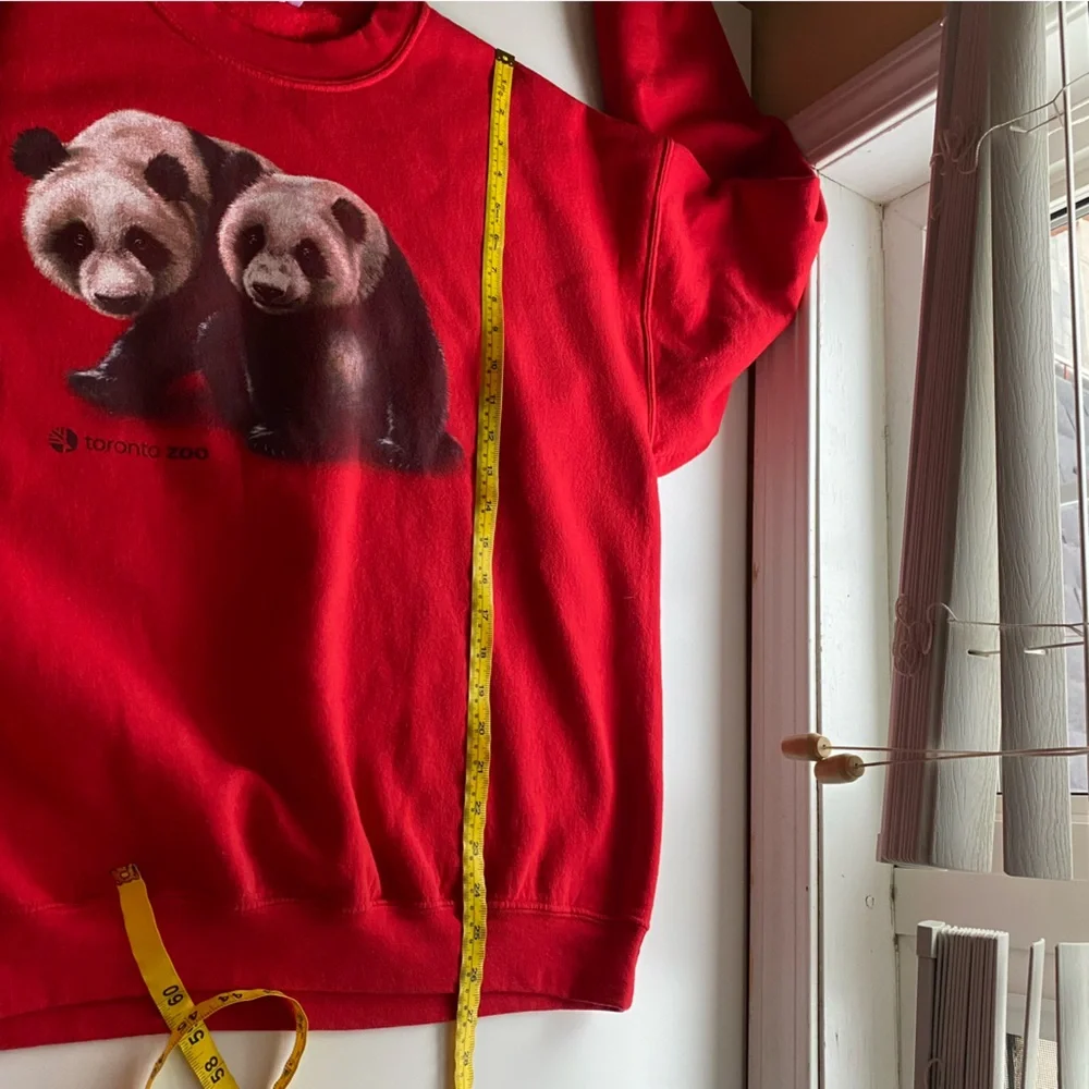 Gilden Toronto Zoo Panda Sweatshirt Adult XL Red Fandom Kawaii Animal Print - Picture 13 of 15